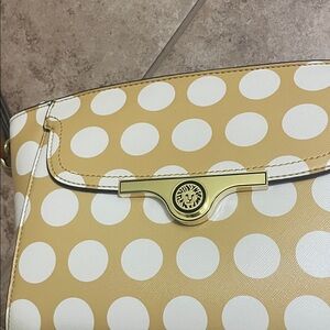 Anne Klein Yellow and White Polka Dot Crossbody Bag